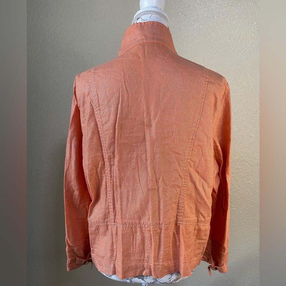 Multiples shimmer full zip lightweight linen blen… - image 2